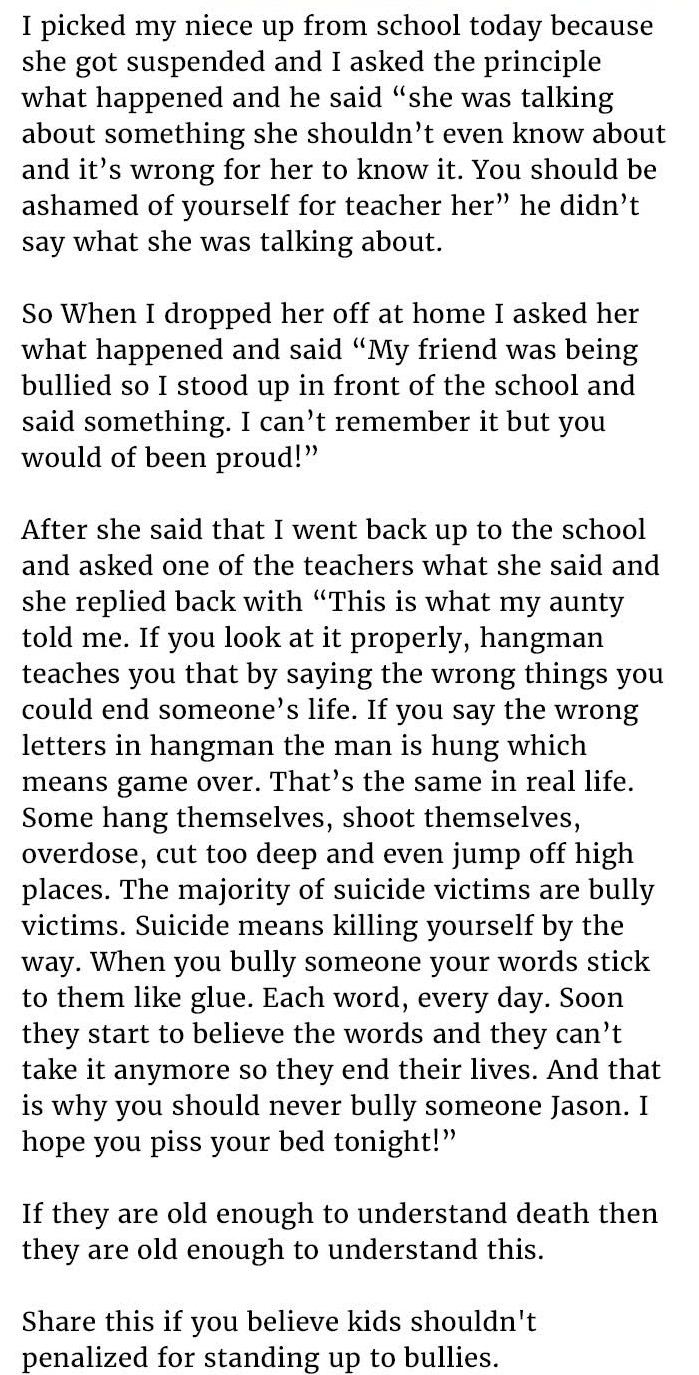 kid stands up against bully 