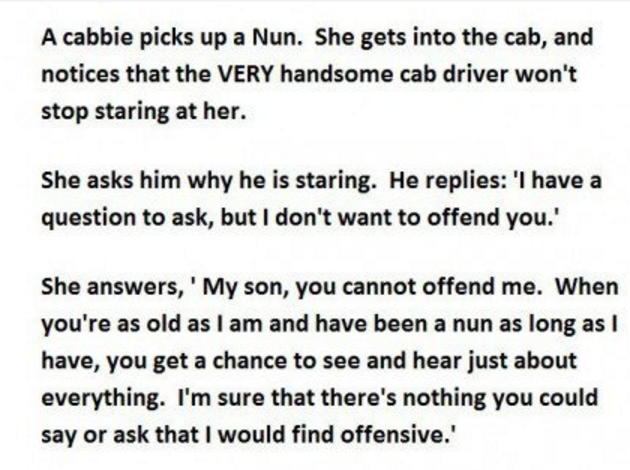 nun in a taxi 1