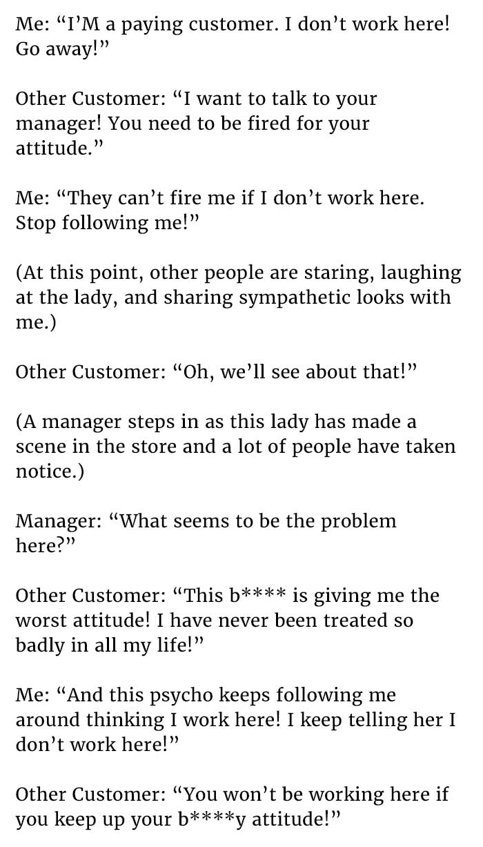 customer yelling at woman 
