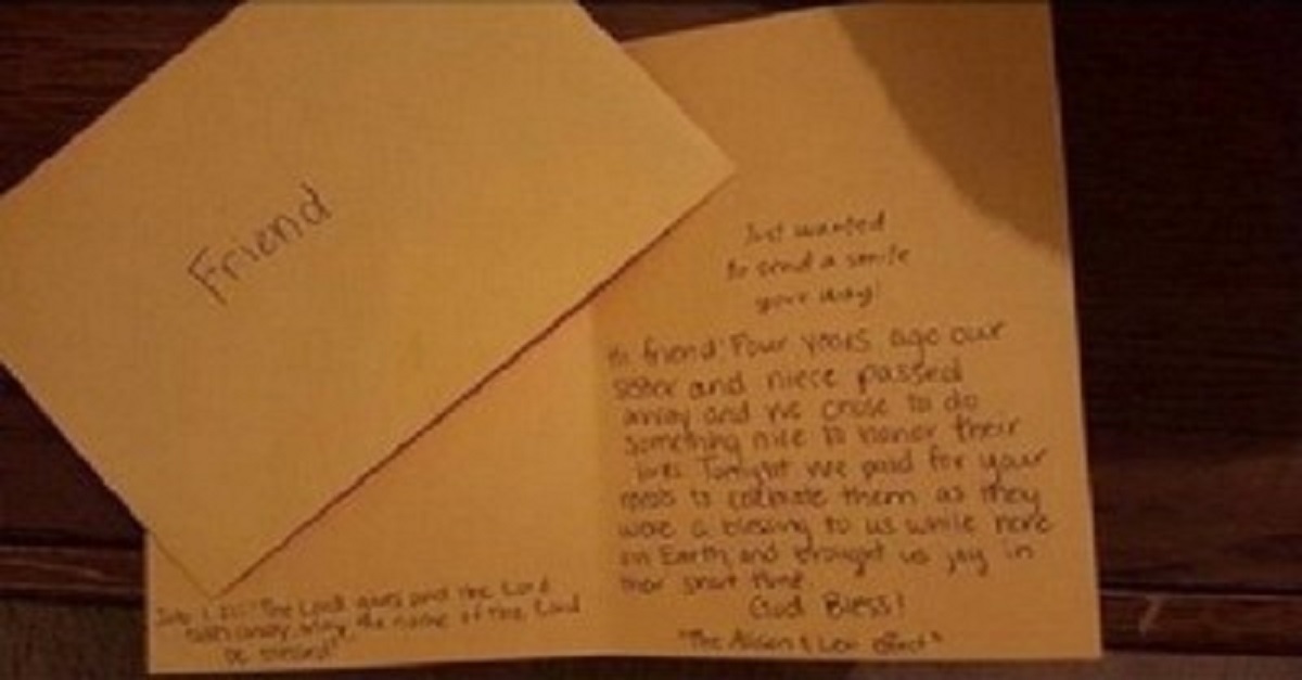 A Mother Had Taken Her Son To Dinner When She Was Handed A Note She’d Never Forget