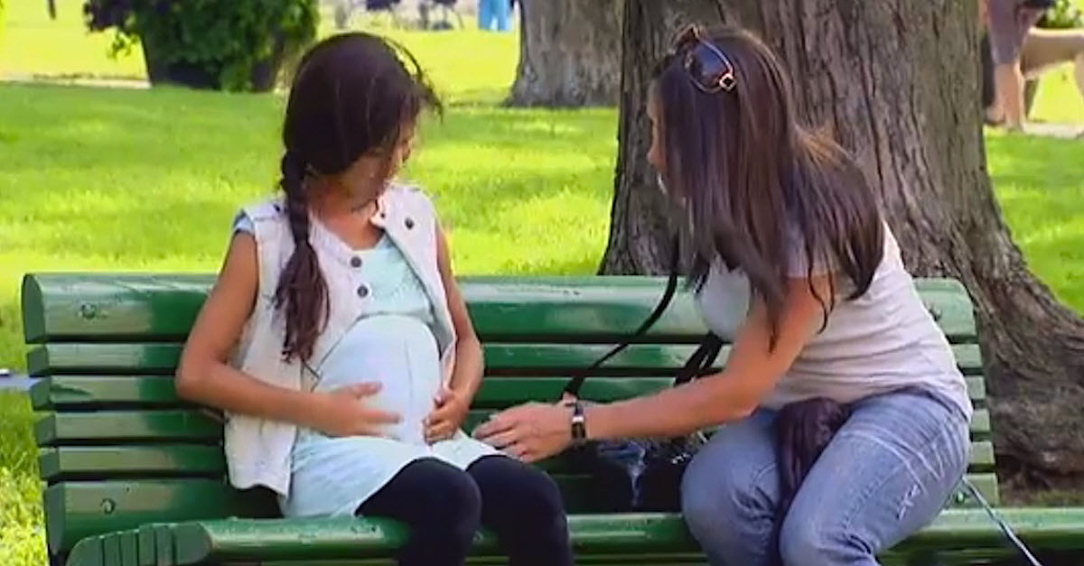 She Spots A Pregnant Young Girl At The Park, But She Never Expected