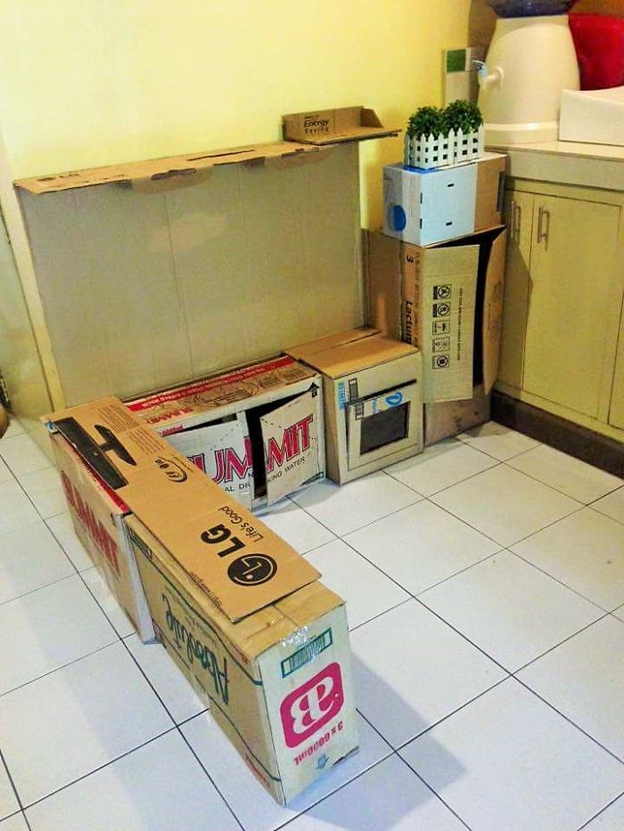 cardboard kitchen 