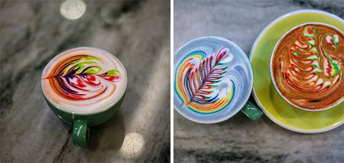 Colorful Latte Art