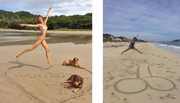 woman recreates celebrity instagram photos 