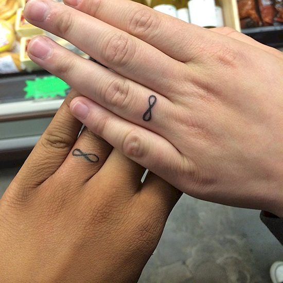 couples wedding ring tattoos 2