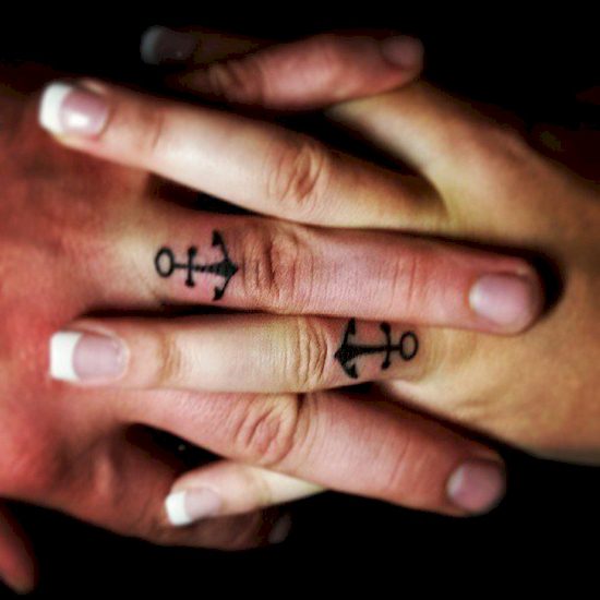 couples wedding ring tattoos 3