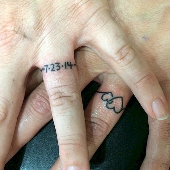 couples wedding ring tattoos 6