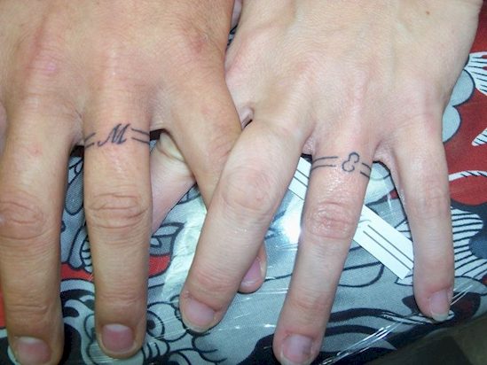 couples wedding ring tattoos 9