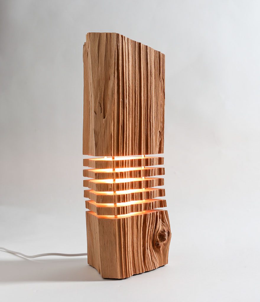 Real Firewood Sliced Lamps 7