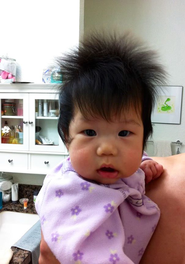 babies born with full hair