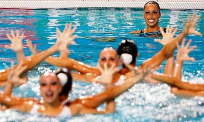 synchronized swimmers’ faces 16