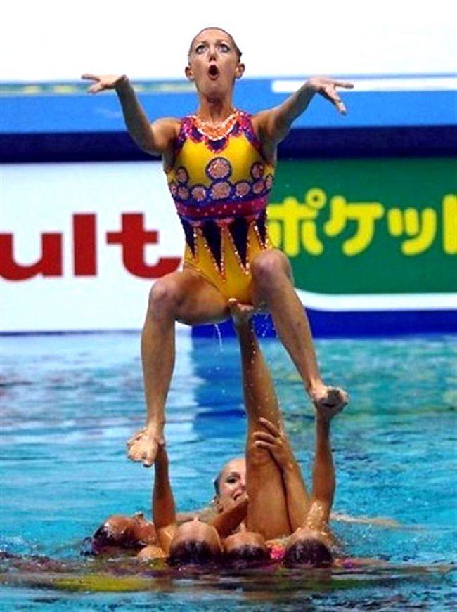 synchronized swimmers’ faces 3