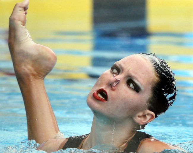 synchronized swimmers’ faces 5