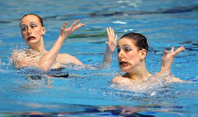 synchronized swimmers’ faces 7
