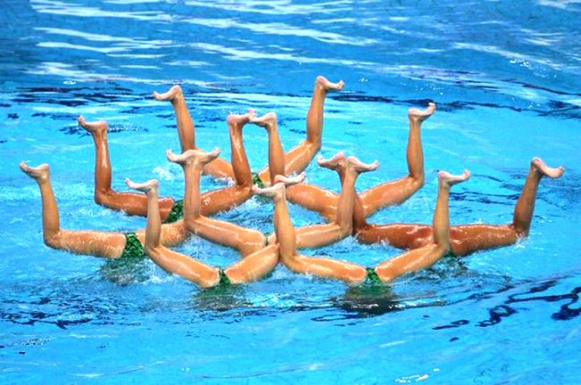 synchronized swimmers’ faces 8