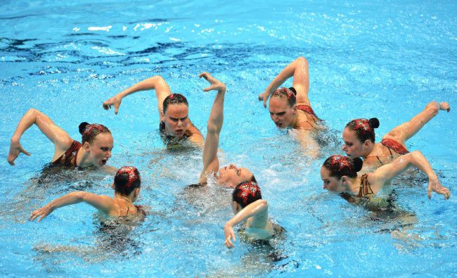 synchronized swimmers’ faces 9