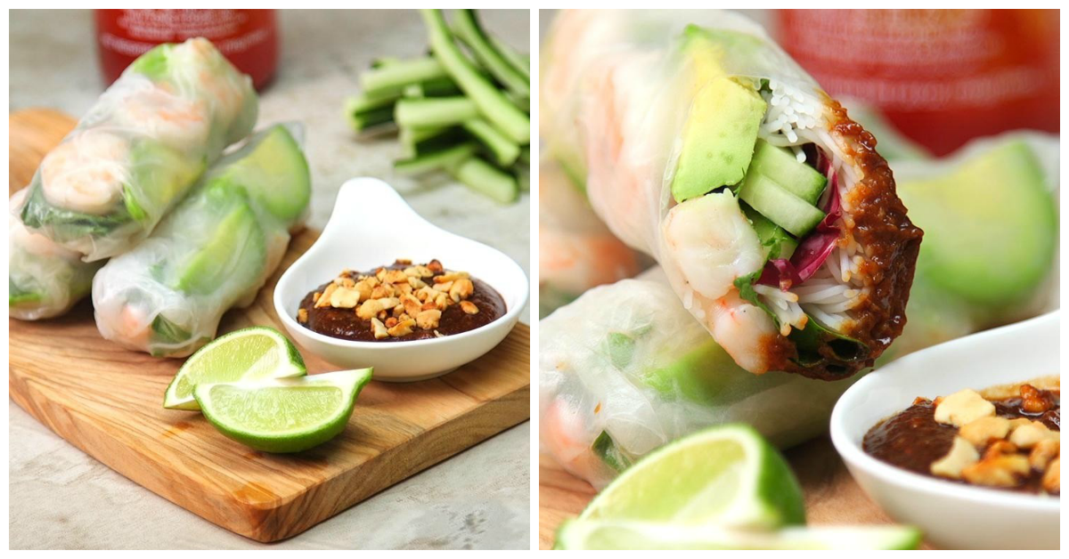 Create Your Own Homemade Fresh Shrimp Rolls With Savory Peanut Dipping ...