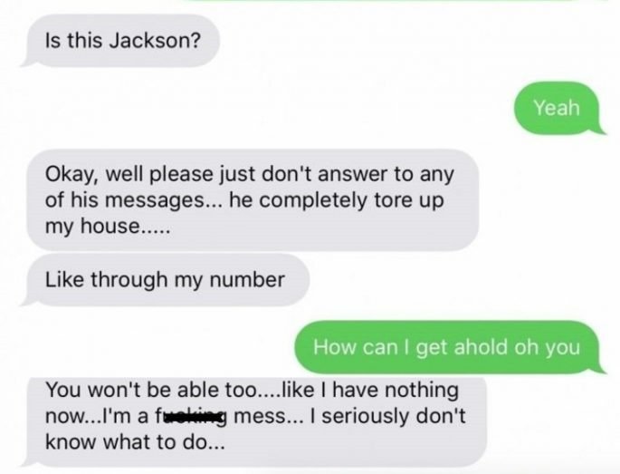 cheater fooled via text
