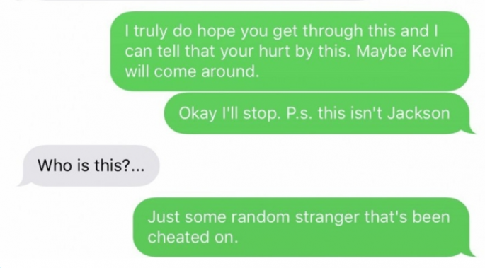 cheater fooled via text