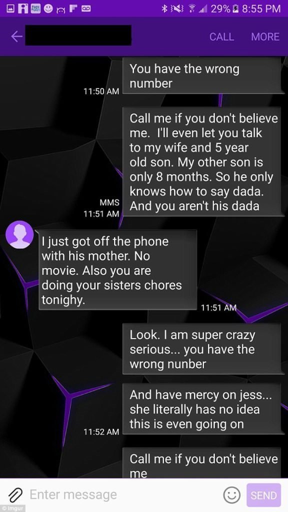 mom texts wrong number