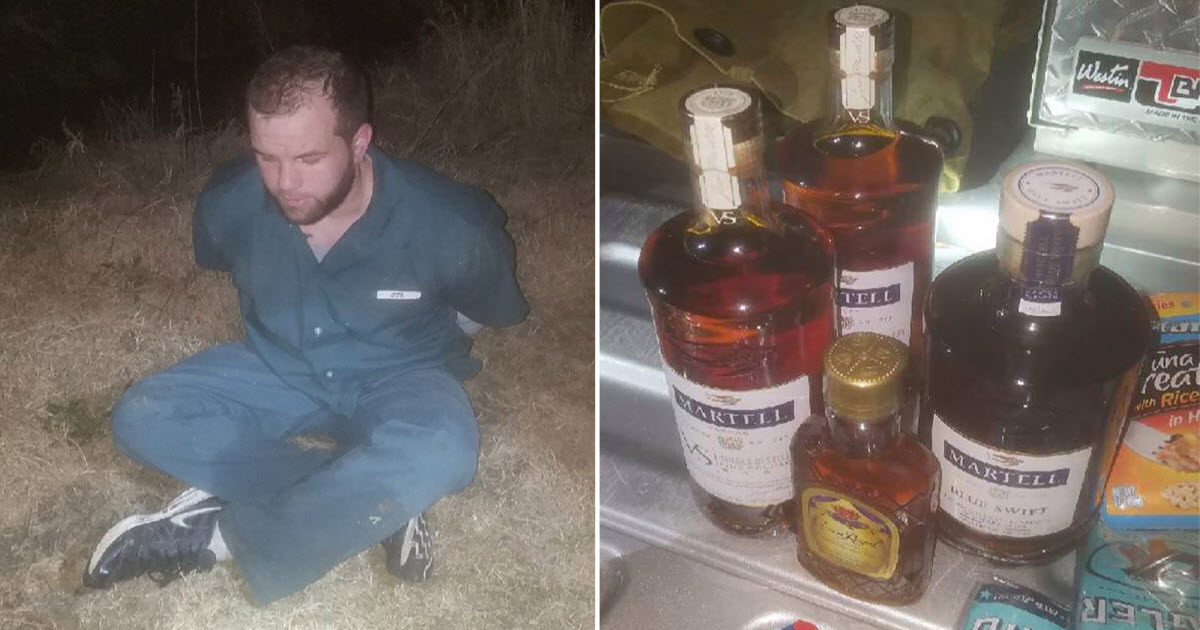 escaped inmate smuggles in food booze