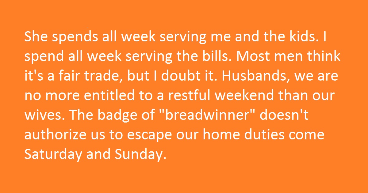 Husband Applauds His Wife’s Job As A Stay-At-Home Mom