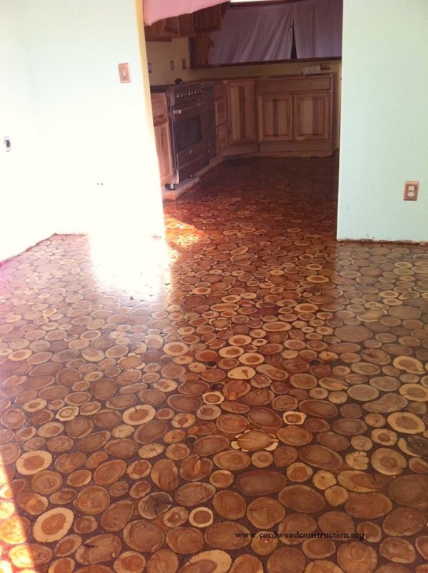 cordwood floor makeover