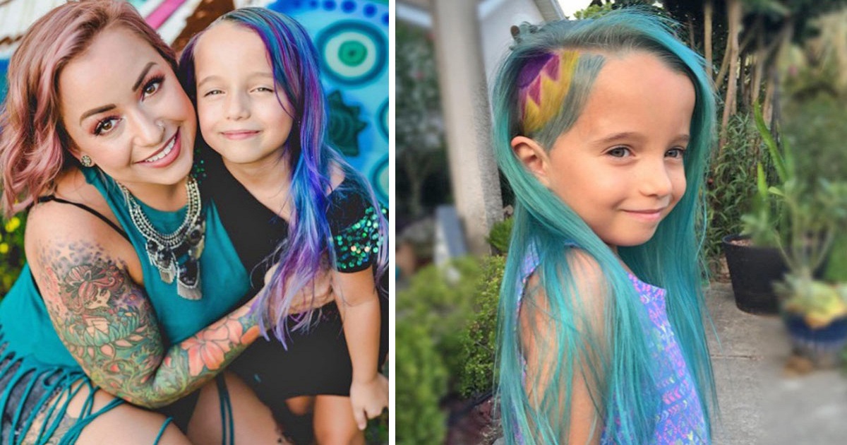Strangers Insult Mom For Dyeing Daughter’s Hair Blue So She Fires Back On Instagram