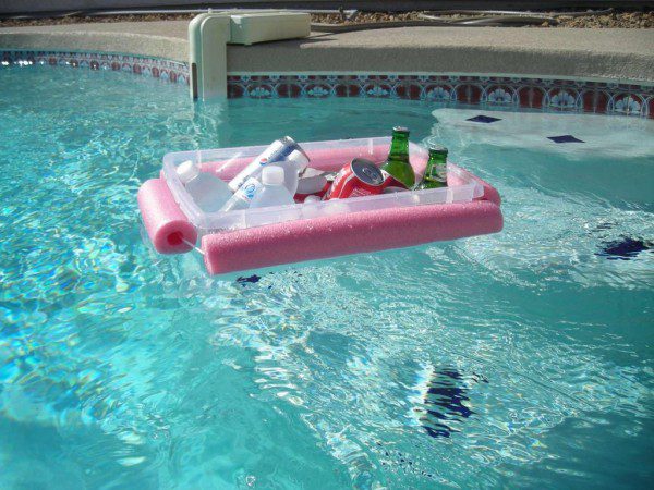pool noodle plastic tub floating cooler