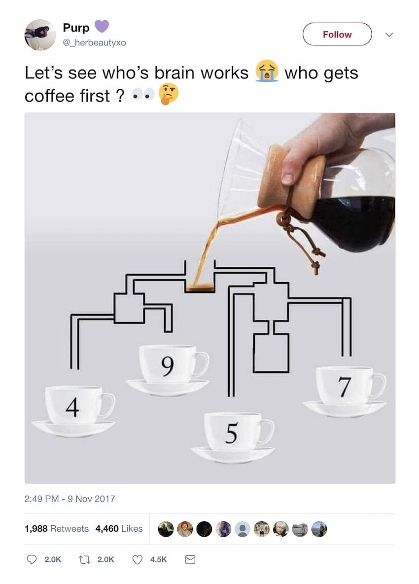 who gets coffee first riddle