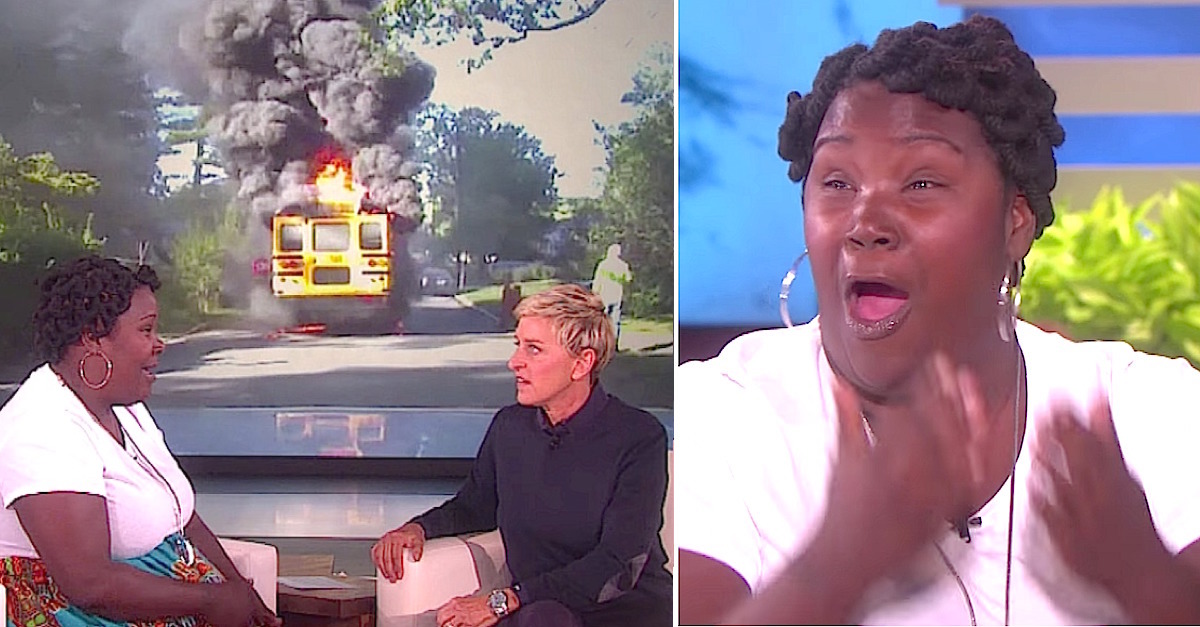 After Mom Saves 20 Kids From Burning Bus, Ellen Refuses To Accept She Lives Paycheck-To-Paycheck