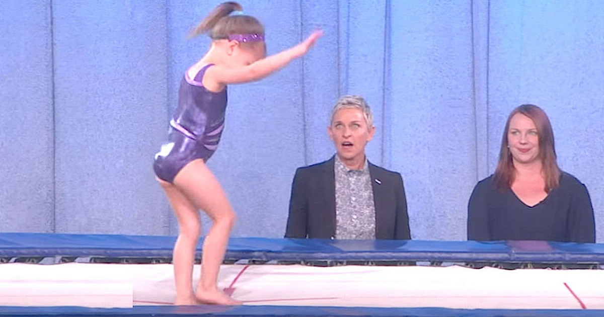 Mom Says 3-Year-Old Is A Good Gymnast, But Seconds Later, Ellen Is Floored When She Flips