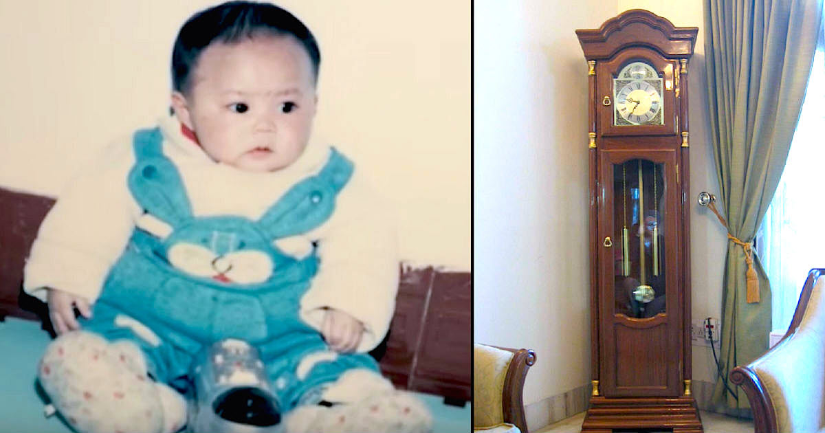 couple adopts baby clock