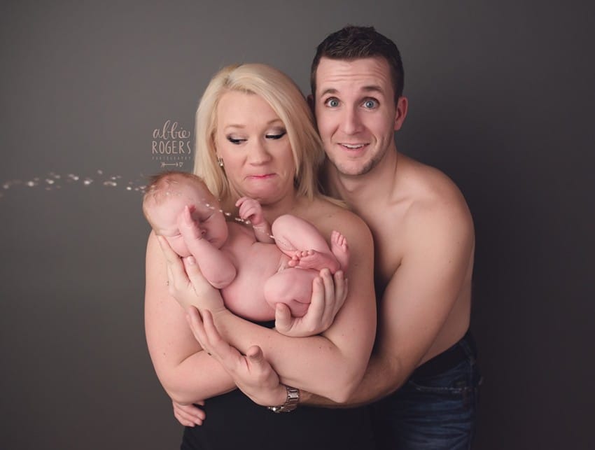 baby pees in photoshoot
