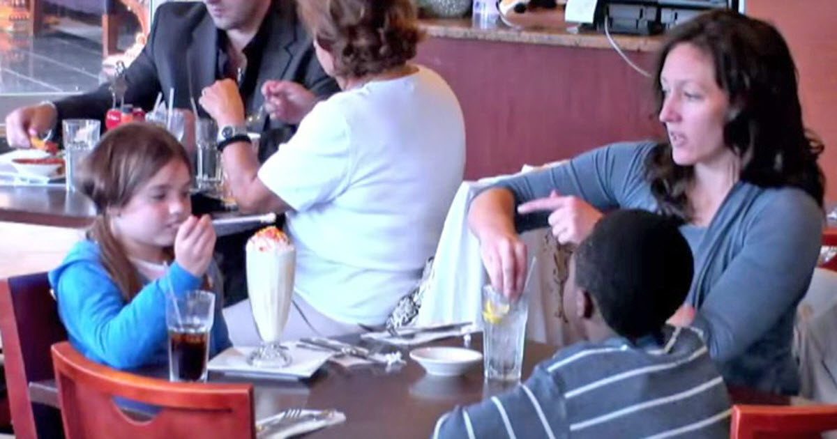 Foster Son Starves While Mom And Daughter Eat, Then A Customer Interrupts To Help Him