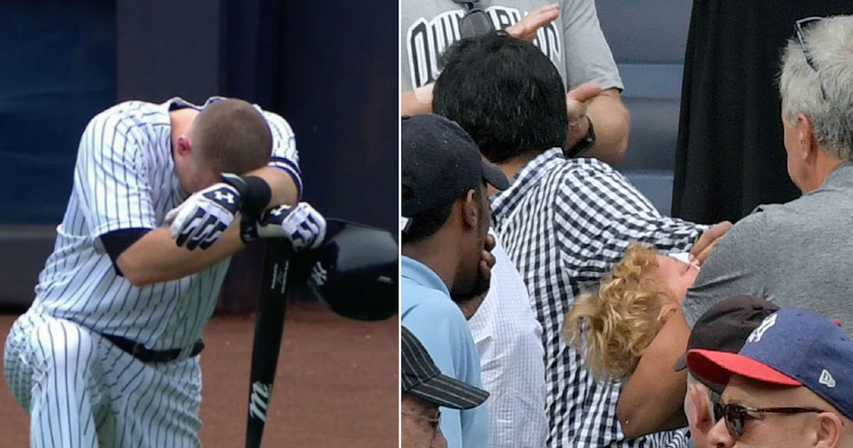 Ballplayers Hit A Little Girl With 105 MPH Foul Ball And Stop Their Game To Weep On Field