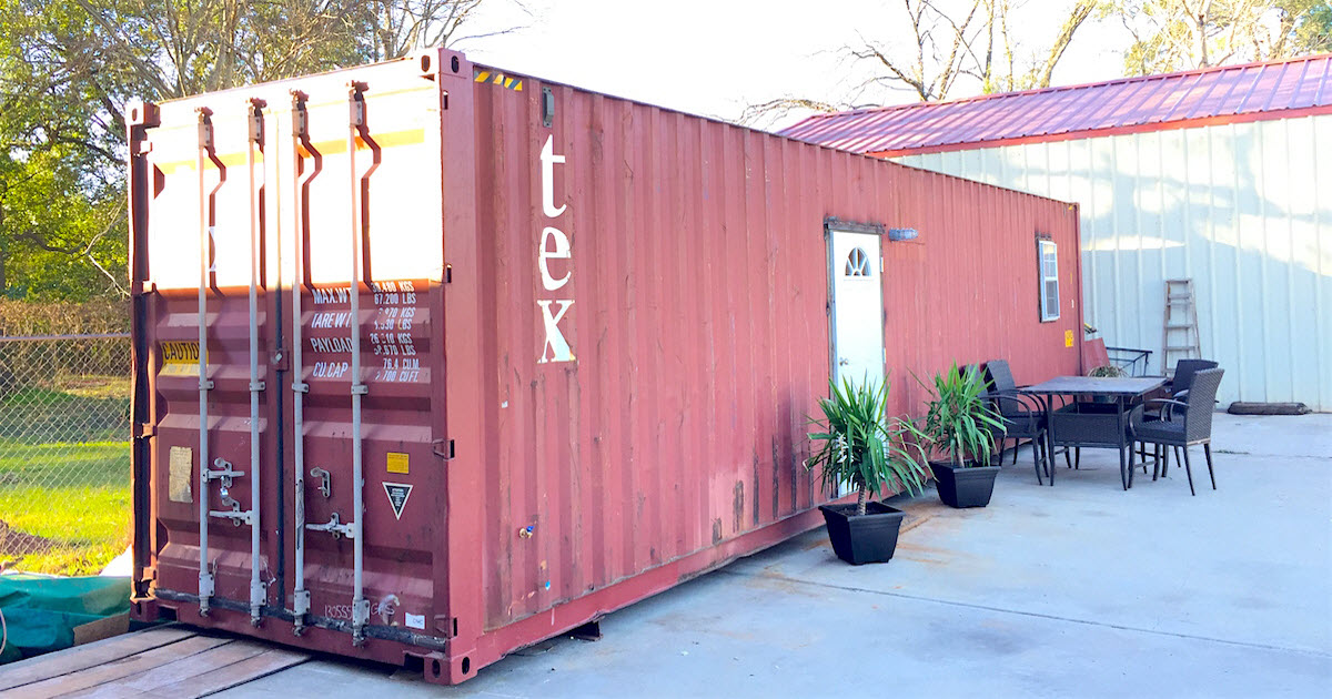 red storage container home