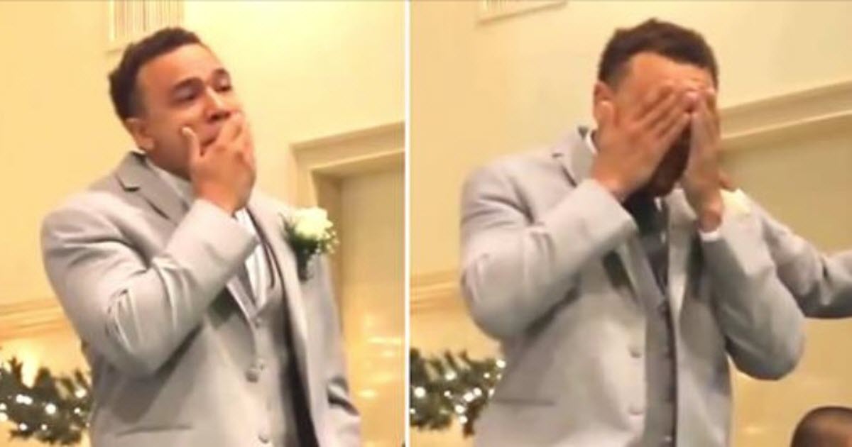 Groom Waits For His Bride At The Altar And Bursts Into Tears When He Sees Her In Her Gown