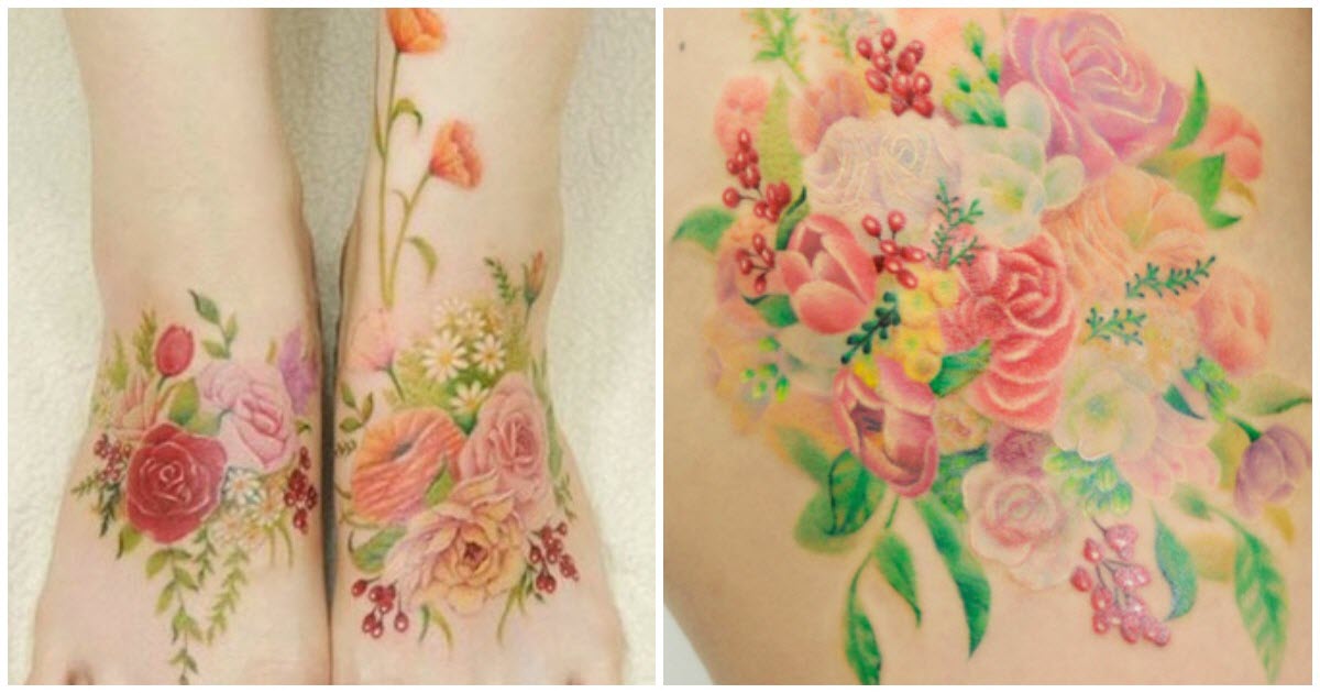 These Beautiful Tattoos Look Like Delicate Watercolor Paintings