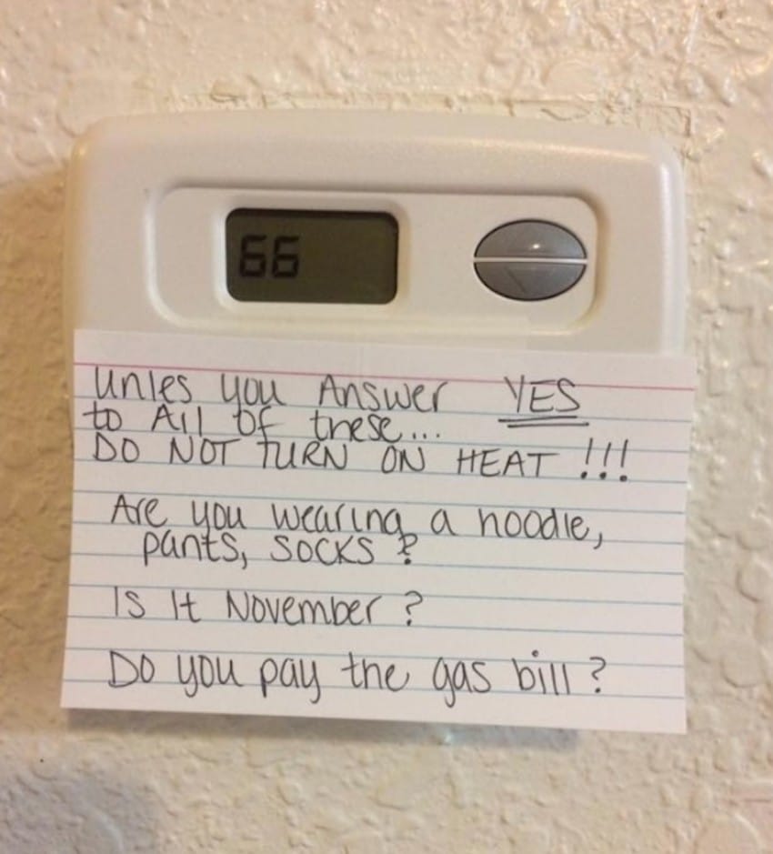 thermostat note 